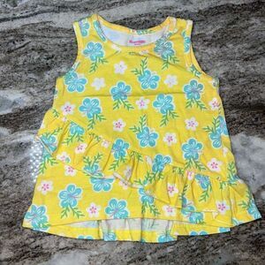 Nannette Kids Floral Sleeveless Tank Top, Asymmetrical Ruffles, Girls 6